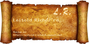 Leitold Richárd névjegykártya